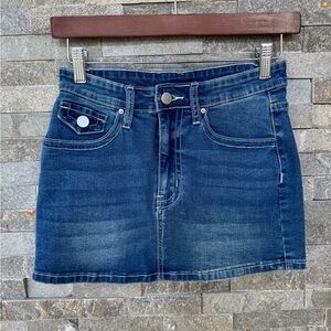 Verdusa Women's High Waist Bodycon Short Denim Skirt with Pocket XXS 00
